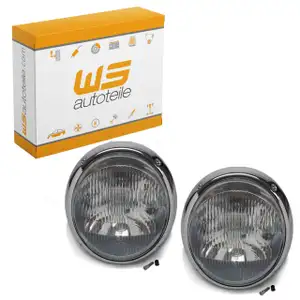 2x Scheinwerfer CHROM f&uuml;r PORSCHE 911 2.0 2.2 912 1966-1971 links + rechts 91163110100