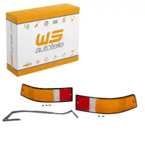 2x Rücklichtglas + Dichtung SCHWARZ EU-Version für PORSCHE 911 1973-1990 links + rechts