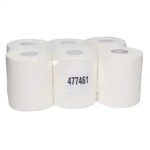 6 rolls of MIDI paper towels, 20 cm wide, 140 m long, 2-ply, white