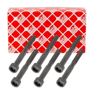 6 febi camshaft bearing screws, M6x54, for AUDI, SEAT, SKODA, and VW 1.2/1.4 TDI, 038103714G