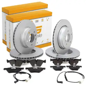 Bremsscheiben + Bremsbel&auml;ge + Sensor f&uuml;r BMW 5er E61 520-525i 520d 525d vorne + hinten