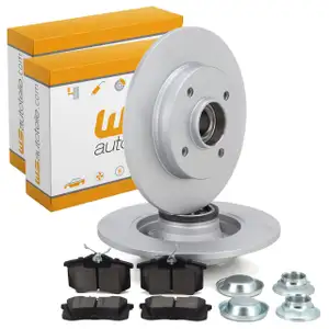 Bremsscheiben Radlager + Bel&auml;ge f&uuml;r CITROEN C3 II III OPEL Crossland X bis 12.2017 hinten