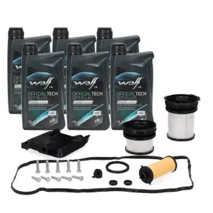 Getriebefilter Satz + 6L WOLF Getriebe&ouml;l MB 236.21 f&uuml;r MERCEDES W177 W247 8G-DCT 724.1