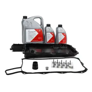 Getriebe&ouml;lwanne + 7L febi Getriebe&ouml;l f&uuml;r BMW F30 G20/21 330e G30/31 520e 530e X3 X5 8HP75