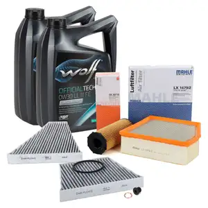 Filterset 4-tlg + 10L WOLF 0W30 LL III FE Motor&ouml;l f&uuml;r VW Phaeton 3.0 V6 TDI 224/233 PS