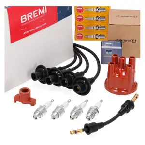 JP Verteillerkappe + Finger + BREMI Kabelsatz + Z&uuml;ndkerze f&uuml;r VW K&auml;fer 1200 1303 34/44 PS