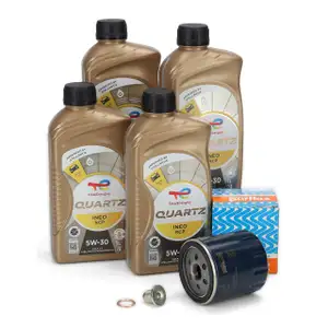 4L TOTAL QUARTZ INEO RCP 5W-30 Motor&ouml;l + PURFLUX &Ouml;lfilter f&uuml;r PSA OPEL TOYOTA 1.2 Turbo