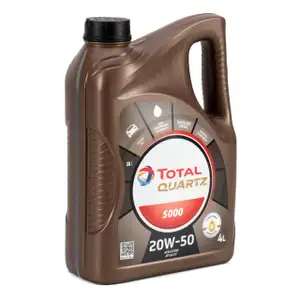 4L 4 Liter TOTAL QUARTZ 5000 20W-50 Motor&ouml;l &Ouml;l f&uuml;r MB 229.1 PSA B712295 VW 501.01/505.00