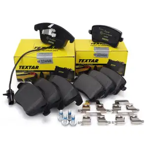 TEXTAR Bremsbel&auml;ge + Warnsensor f&uuml;r AUDI A4 B8 A5 8T 8F 1LT/1LY/1KW/2EH vorne + hinten