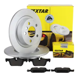 TEXTAR Bremsscheiben + Bremsbel&auml;ge f&uuml;r BMW F40 F44 F45 F46 i3 I01 X1 F48 X2 F39 hinten