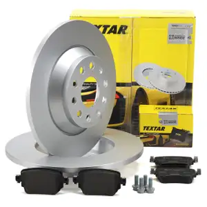 TEXTAR Bremsscheiben + Bel&auml;ge f&uuml;r VW Sharan 7N ab Fgst. AUDI 8U 1KU SEAT Alhambra hinten