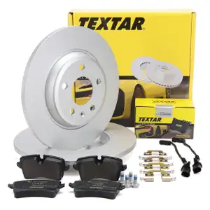 TEXTAR Bremsscheiben + Bremsbel&auml;ge + Sensor f&uuml;r AUDI A6 4G PR-1KW/2EJ/1KY/1KZ/2EA hinten