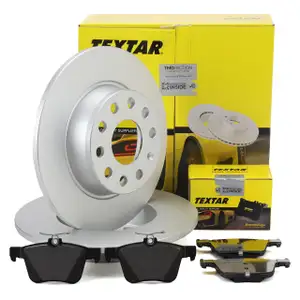 TEXTAR Bremsscheiben + Bremsbel&auml;ge f&uuml;r VW Golf 7 8 Touran A3 8V Ateca Leon 5F Karoq hinten