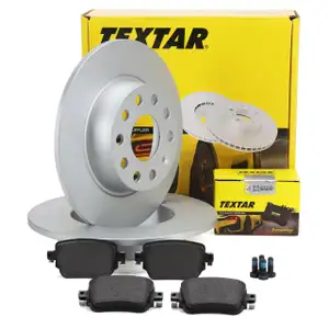 TEXTAR Bremsscheiben + Bremsbel&auml;ge f&uuml;r VW Caddy 4 SEAT Leon 5F SKODA 3 1KS/1KT hinten