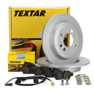 TEXTAR Bremsscheiben + Bel&auml;ge + Wako f&uuml;r MINI R56 R57 R55 One/Cooper bis 08.2010 hinten