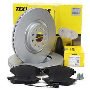 TEXTAR Bremsscheiben + Bel&auml;ge + Sensor f&uuml;r VW Golf 7 8 GTI/R Passat B8 AUDI S3 8V 8Y vorne
