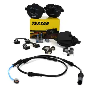 TEXTAR 2456101 Bremsbel&auml;ge + Warnkontaktsensor f&uuml;r BMW 5er Limo 520-535i 518-530d hinten