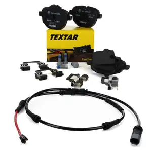 TEXTAR 2456101 Bremsbel&auml;ge + Warnsensor f&uuml;r BMW 5er F11 Touring 520-530i 518-530d hinten
