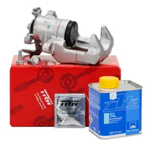TRW Bremssattel + ATE Bremsfl&uuml;ssigkeit f&uuml;r AUDI A3 SEAT Leon VW Golf 5 6 hinten rechts