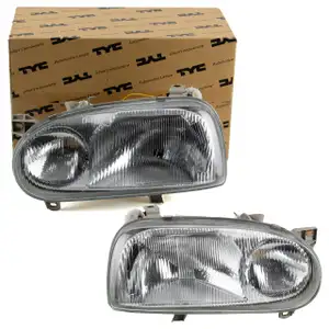 2x TYC HALOGEN H1/H1 Hauptscheinwerfer Scheinwerfer f&uuml;r VW Golf 3 1991-1997 links + rechts