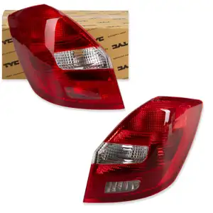 2x TYC Heckleuchte Rückleuchte Rücklicht Schlussleuchte für SKODA Fabia 2/Combi