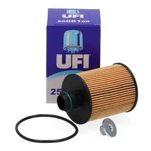 UFI 25.061.00 &Ouml;lfilter + Schraube f&uuml;r FIAT 500 Panda Punto 199 OPEL Astra J Corsa D 1.3D