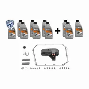 VAICO V10-3220-XXl Getriebefilter Satz + 10L Getriebe&ouml;l f&uuml;r AUDI PORSCHE 7-Gang DL501 0B5