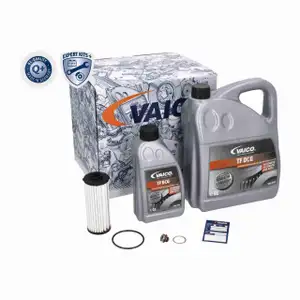 VAICO V10-4991 Getriebefilter Satz + 6L Getriebe&ouml;l f&uuml;r AUDI SEAT SKODA VW 7-Gang DQ381