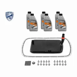 VAICO V20-2093 Getriebefilter Satz 5-Gang 5L40E AS5 + 6L Getriebeöl für BMW E46 E39 X3 E83