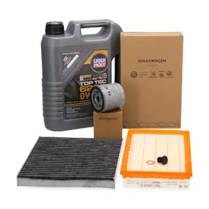 ORIGINAL Filterset + 5L LIQUI MOLY 0W-20 Motor&ouml;l f&uuml;r VW Golf 7 8 Passat B8 1.0/1.5 TSI