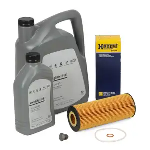 6L ORIGINAL 0W-30 Motor&ouml;l + HENGST &Ouml;lfilter f&uuml;r VW PASSAT B5.5 AUDI A4 B5 B6 A8 2.5 TDI
