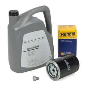 5L ORIGINAL 0W-30 Motor&ouml;l + HENGST &Ouml;lfilter f&uuml;r AUDI A4 B5 B6 B7 SEAT Exeo VW Passat 1.8 T