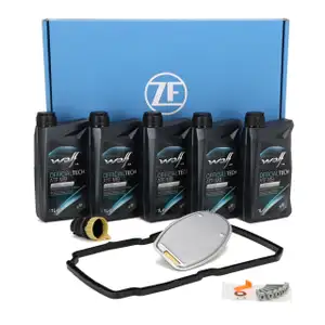 ZF Getriebefilter Satz + 5L WOLF ATF MB Getriebe&ouml;l f&uuml;r MERCEDES-BENZ 5-Gang 722.6