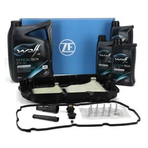 ZF Getriebe&ouml;lwanne + 8L WOLF OFFICIALTECH ATF 9G Getriebe&ouml;l f&uuml;r MERCEDES 9G-TRONIC 725