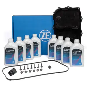 Original ZF Ölwanne + Filter Automatikgetriebe 8HP45-75 + 8L FLUID 8 Getriebeöl BMW
