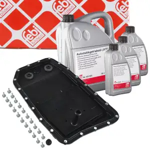 febi Getriebe&ouml;lwanne + Filter + Dichtung + 8L Getriebe&ouml;l f&uuml;r BMW 6HP26 6HP28 6HP32