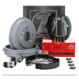 ZIMMERMANN Bremstrommeln + Backen Radbremszylinder f&uuml;r OPEL Corsa F PEUGEOT 208 II hinten
