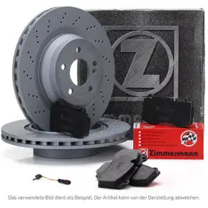 ZIMMERMANN Brake Discs + Pads + Sensor for MERCEDES GLC C253 X253 63 AMG (Rear)