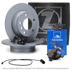 ZIMMERMANN Brake Discs + ATE Ceramic Pads + Wako for BMW 5 Series 520-523i, 520d, 525d (Rear)