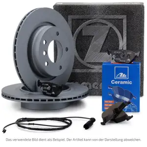 ZIMMERMANN Brake Discs + ATE Ceramic Pads + Wako for BMW 5 Series 520-540i, 525d, 530d (Rear)