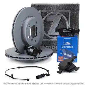 ZIMMERMANN Brake Discs + ATE Ceramic Pads + Wako for BMW 5 Series 520-528i, 520-530d (front)