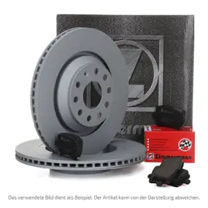 ZIMMERMANN Bremsscheiben + Bel&auml;ge f&uuml;r VW Polo 6N1 1.0 1.3 1.4 1.6 1.9 D bis 04.1996 vorne