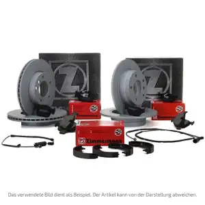 ZIMMERMANN Bremsscheiben + Beläge + Sensor + Backen für BMW 3er E30 mit ABS vorne + hinten