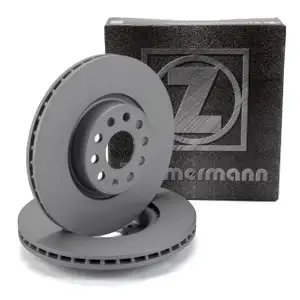 ZIMMERMANN Brake Disc Set for AUDI A1, A3, Q3, SEAT Leon, SKODA Octavia, Golf 5, 6, 7 (Front)