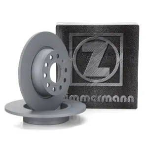 ZIMMERMANN Bremsscheiben Satz f&uuml;r VW Golf 6 7 8 T-Roc Touran A3 8P 8V 8Y Q2 TT hinten