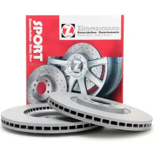 Zimmermann SPORT Brake Disc Set for VW Golf 4, Polo 9N, Audi A3 8L1, TT 8N, and Leon 1M (Front)