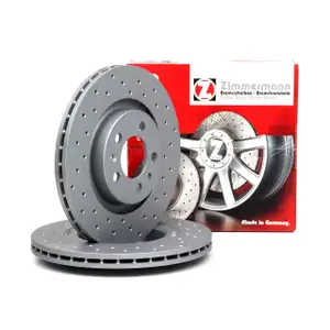 Zimmermann SPORT Brake Disc Set for VW Golf 4, Bora, Audi 8L, SEAT Leon, and Octavia (Front)