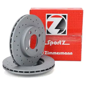 Zimmermann SPORT Brake Disc Set for VW Golf 1, 2, 3, Passat, Vento, and Ibiza 2 (with ABS) - Front