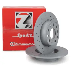 Zimmermann SPORT Bremsscheiben Satz f&uuml;r VW Golf 6 7 8 T-Roc Touran A3 8P 8V 8Y Q2 hinten