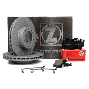 ZIMMERMANN Bremsscheiben + Bel&auml;ge + Wako f&uuml;r PORSCHE 996 Carrera Boxster 986 S 3.2 vorne